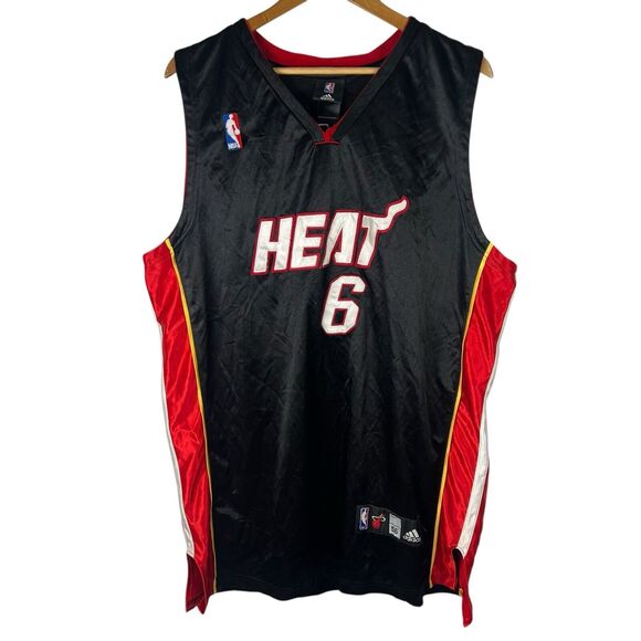 VINTAGE Adidas Miami Heat Mens Sz 56 Jersey #6 Lebron James